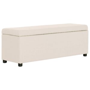 vidaXL Bancă cu compartiment de depozitare, crem, 116 cm, poliester
