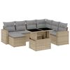 vidaXL Set canapele de grădină, 8 piese, cu perne, bej, poliratan