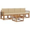 vidaXL Set de canapele de exterior cu pernă 5 pcs Natural și Bej