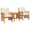 vidaXL Set de canapele pentru grădină cu pernă 3 pcs Ulei Natural
