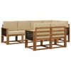 vidaXL Set de canapele de exterior 7 pcs Natural și Bej Poliester