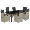 vidaXL Set mobilier de grădină cu perne, 7 piese gri deschis poliratan