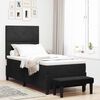 vidaXL Pat cu arcuri cu saltea cu headboard Negru 100 x 200 cm Catifea