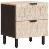 vidaXL Dulap de noapte 2 pcs Alb 40 x 33 x 46 cm Lemn de mango solid