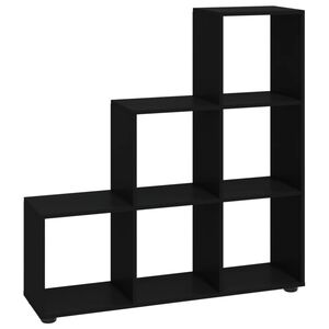 vidaXL Bibliotecă &icirc;n trepte, negru, 107 cm, lemn compozit