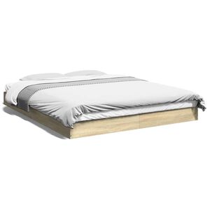 vidaXL Cadru pat fără saltea stejar sonoma, 160x200 cm, lemn prelucrat