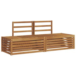 vidaXL Set de canapele de exterior 2 Bucată natural 182,5 x 63 x 73 cm