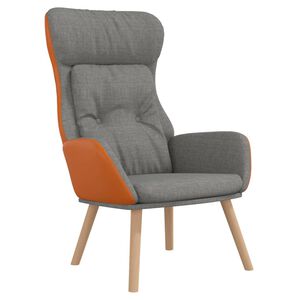 vidaXL Scaun de relaxare, gri deschis, textil și PVC