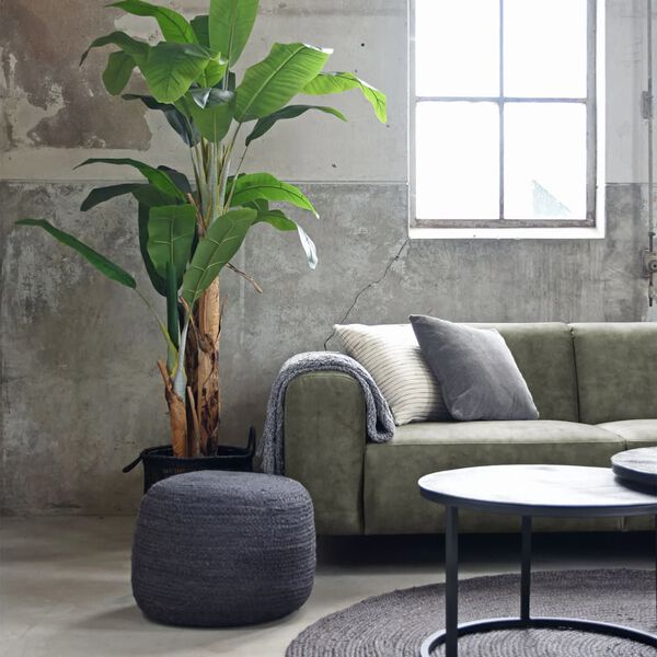 LABEL51 Covor Jute, antracit, 150x150 cm, XL, rotund