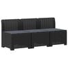 vidaXL Sofa de grădină cu 3 locuri, cu perne, aspect de rattan
