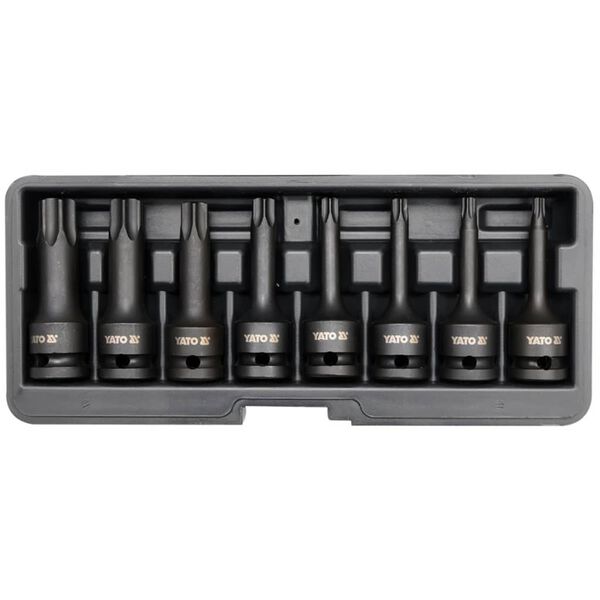 YATO Set șuruburi de impact Torx, opt piese, negru, YT-1065