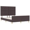 vidaXL Cadru de pat cu headboard Maro &icirc;nchis 140 x 190 cm țesătură