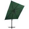 vidaXL Umbrelă în consolă cu înveliș dublu, verde, 250x250 cm