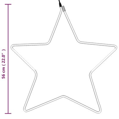 vidaXL Figurină stea de Crăciun 48 LED-uri, 3 buc., alb cald, 56 cm