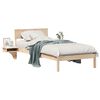 vidaXL Cadru de pat cu headboard Maro 100 x 200 cm Lemn de pin masiv