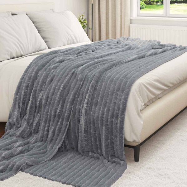 vidaXL Pături de aruncat 6 pcs Gri &icirc;nchis 240 x 220 cm Molton