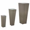 vidaXL Set de exterior 3 buc. 30 x 30 x 80 cm Metal