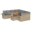 vidaXL Set canapele de grădină, 9 piese, cu perne, bej, poliratan