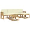 vidaXL Set de canapele de exterior 6 buc. Alb și crem