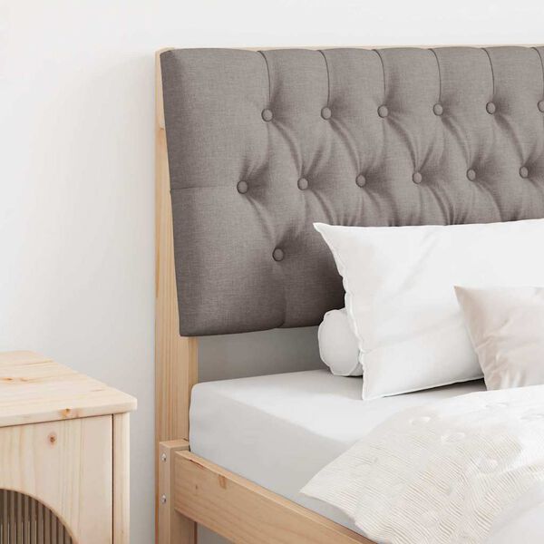vidaXL Tăblie tapițată Gri taupe 100 cm Lemn de pin masiv