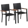 vidaXL Set mobilier de grădină, 3 piese, negru