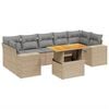 vidaXL Set canapele de grădină, 8 piese, cu perne, bej, poliratan