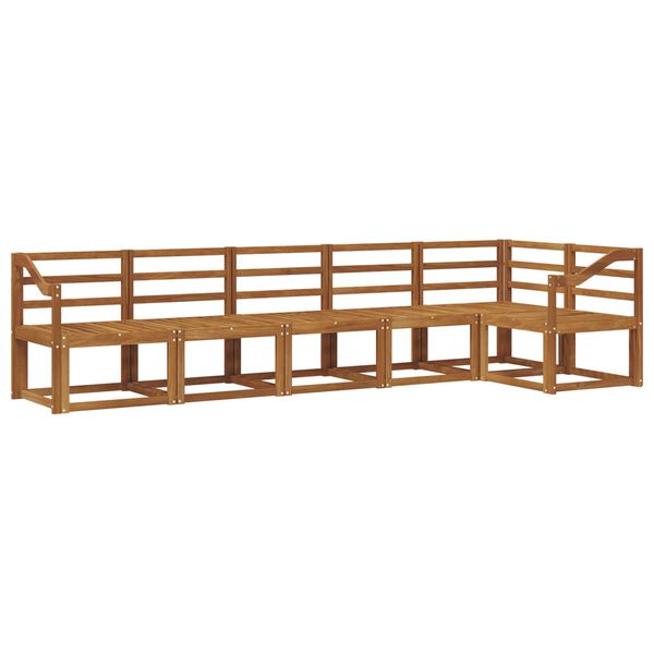 vidaXL Set de canapele de exterior 6 pcs natural Lemn Solid de Acacia