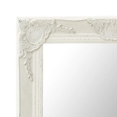 vidaXL Oglindă de perete în stil baroc, alb, 50 x 60 cm