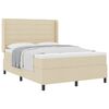 vidaXL Pat cu arcuri cu pernă cu headboard Crem 190 x 140 cm țesătură