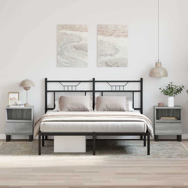 vidaXL Noptiere, 2 buc., gri sonoma, 40x35x50 cm, lemn compozit