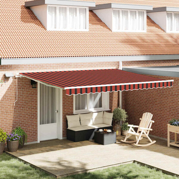 vidaXL Cortina Retractabilă Manual portocaliu și maro 450 &times; 350 cm