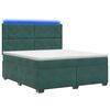 vidaXL Pat boxspring cu saltea Verde &icirc;nchis 140 x 190 cm Catifea