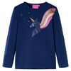 Tricou pentru copii cu m&acirc;neci lungi, bleumarin, 104