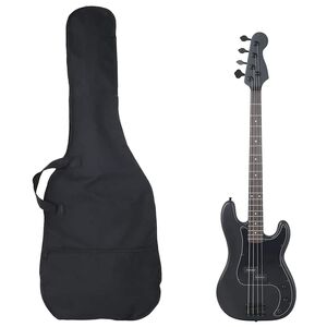 vidaXL Chitara bass electrică &icirc;ncepători, cu husă, negru, 4/4 46"
