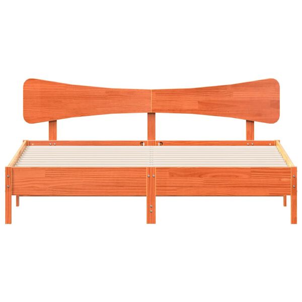 vidaXL Cadru de pat fără saltea, maro ceruit 200x200 cm lemn masiv pin
