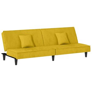 vidaXL Canapea extensibilă, galben, catifea
