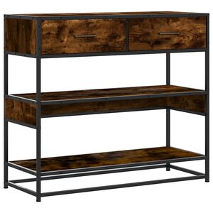 vidaXL Măsuță consolă, stejar fumuriu, 90x35x80 cm, lemn prelucrat