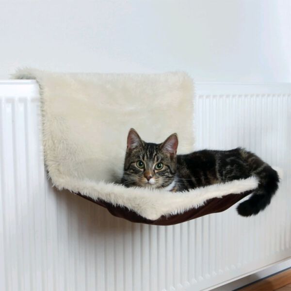 TRIXIE Pat de pluș pentru calorifer animale de companie, crem și maro