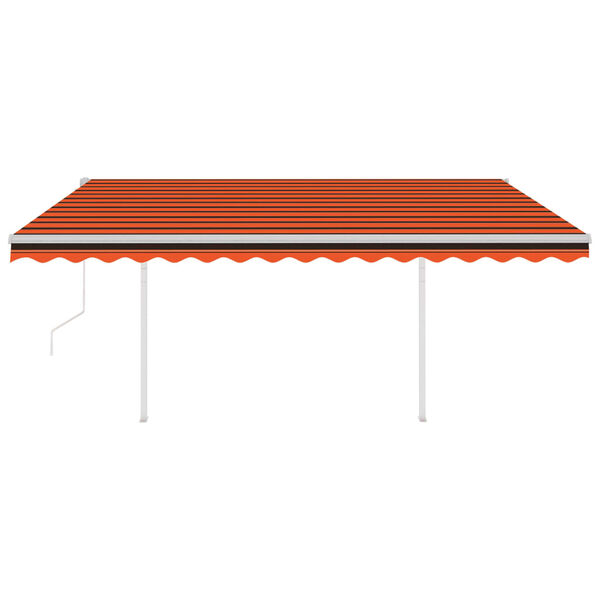 vidaXL Copertină retractabilă automat stâlpi portocaliu&maro 4,5x3,5 m