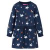 vidaXL Rochie pentru copii cu m&acirc;neci lungi, bleumarin, 104