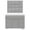 vidaXL Pat continental cu saltea, gri deschis, 80x200 cm, textil
