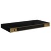 vidaXL Rafturi de perete, 4 buc., negru extralucios, 50x23x3,8 cm, MDF