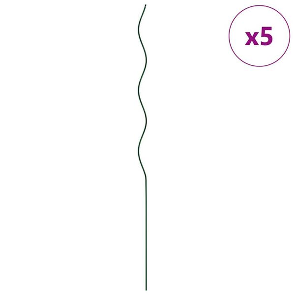 vidaXL Sprijin pentru plante 5 pcs Verde 110 x 0.6 x 0.6 cm Oțel