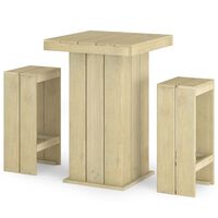 vidaXL Set mobilier de bar de grădină, 3 piese, lemn de pin tratat