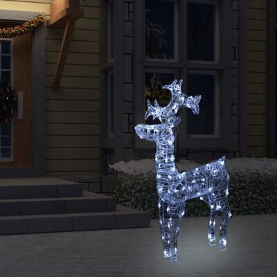vidaXL Decorațiune de Crăciun ren, 90 LED-uri, 60x16x100 cm, acril