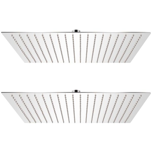 vidaXL Cap de duș tip ploaie, 2 buc., 50 x 50 cm, oțel inoxidabil