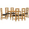 vidaXL Set de dining 7 buc. Negru Lemn de stejar masiv
