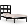 vidaXL Cadru de pat mic single, negru, 75x190 cm, lemn masiv