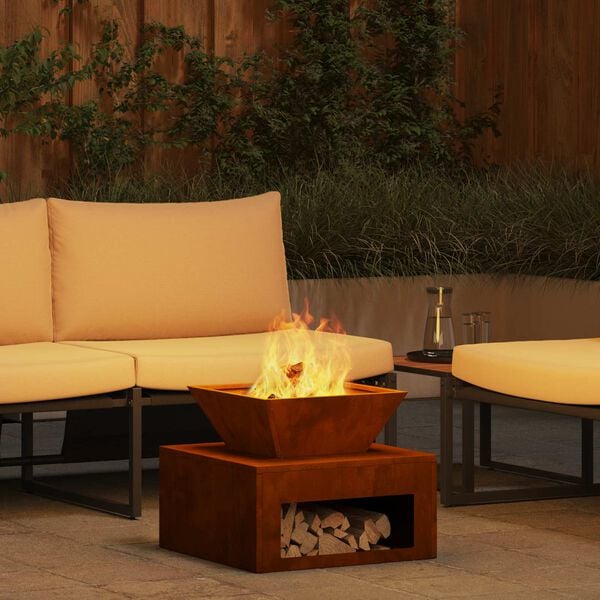 vidaXL Cuptor de foc Ruginit 50 x 50 x 40 cm