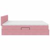 vidaXL Pat cu storage cu saltea cu headboard Roz 160 x 200 cm Catifea